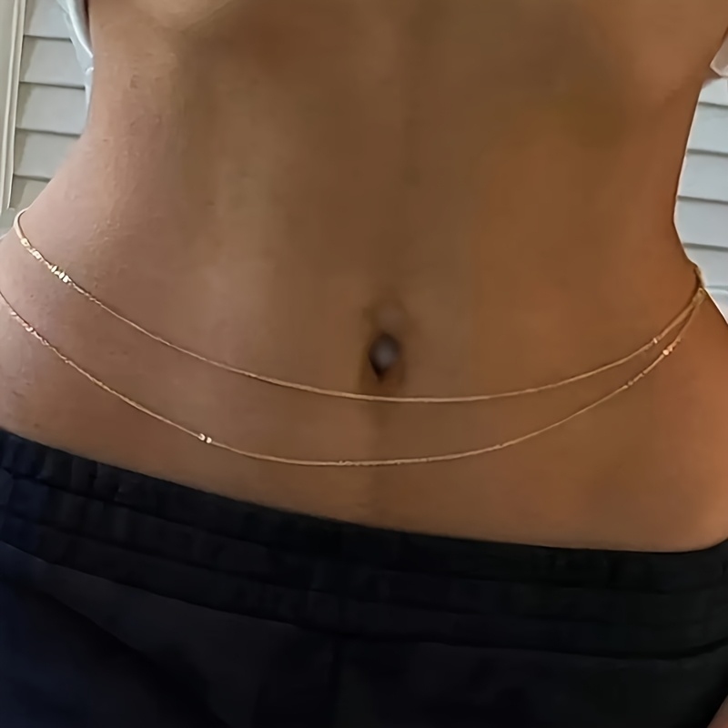 Body Jewelry For You - Cinto de cintura de metal dourado