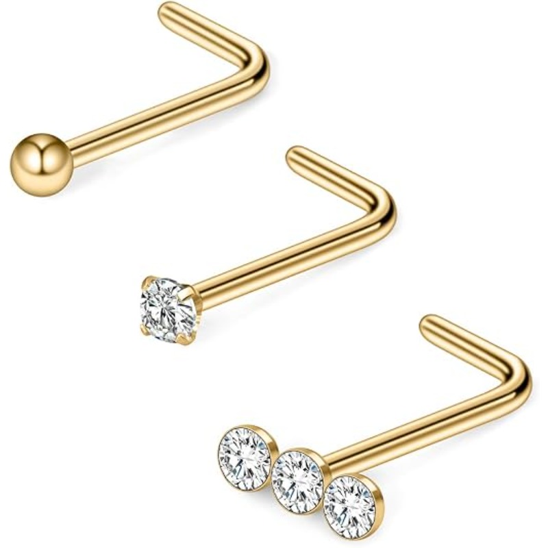 3PCS 20G Piercing de Nariz em  - Body Jewelry Surgical Steel avaliação e preço