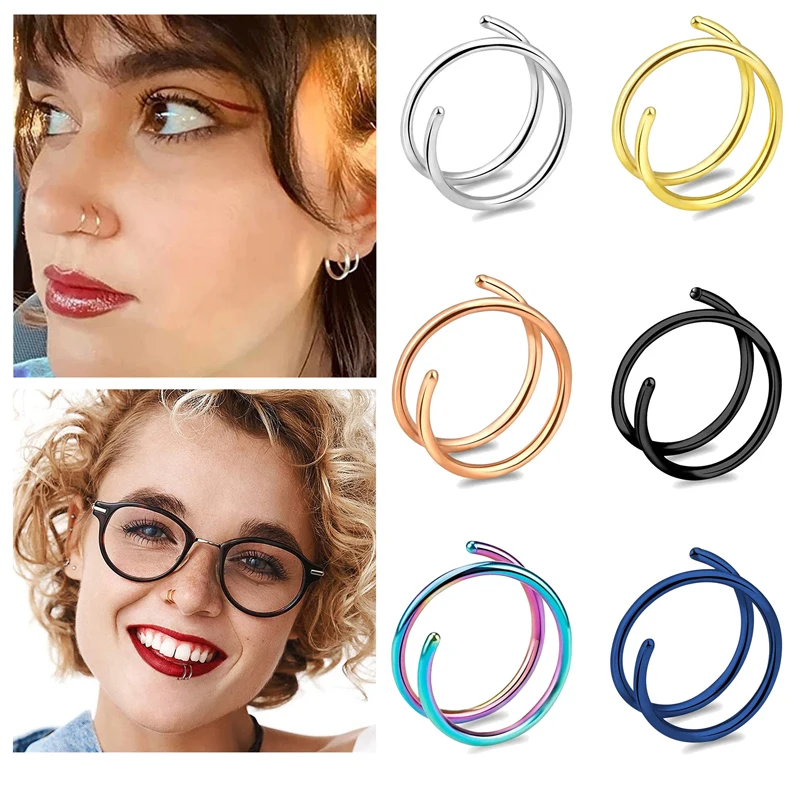 6 peças/lote, argola de nariz  - Body Jewelry Surgical Steel avaliação e preço