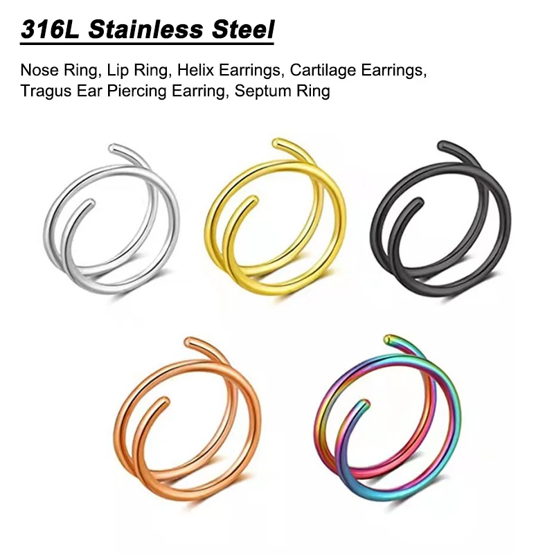 6 peças/lote, argola de nariz  - Body Jewelry Surgical Steel avaliação e preço
