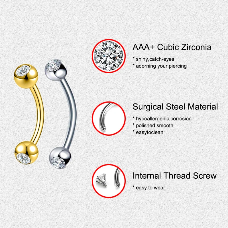 2 pares de joias para o corpo, - Body Jewelry Surgical Steel avaliação e preço