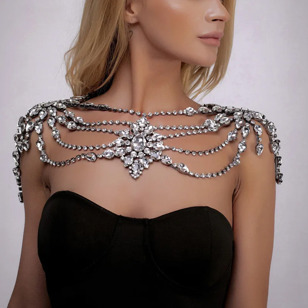 Boho cristal nupcial ombro cor - Body Jewelry Retainers avaliação e preço