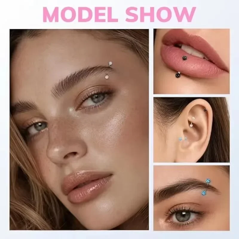 6 pares de joias para piercing - Body Jewelry Surgical Steel avaliação e preço