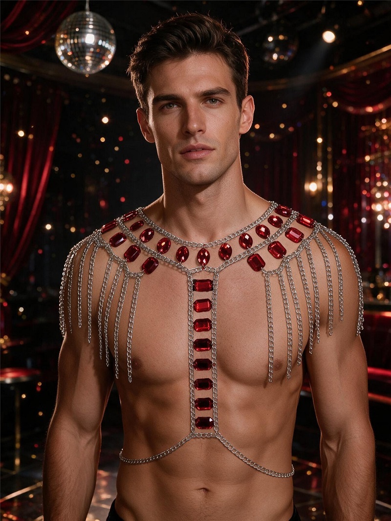 Corrente de Corpo Masculina co - Body Jewelry Retainers avaliação e preço