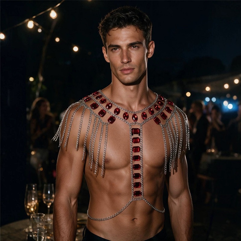 Corrente de Corpo Masculina co - Body Jewelry Retainers avaliação e preço